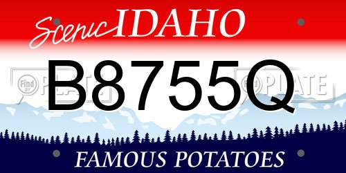 B8755Q Idaho License Plate