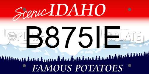 B875IE Idaho License Plate