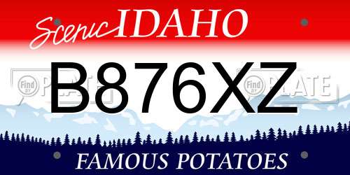 B876XZ Idaho License Plate
