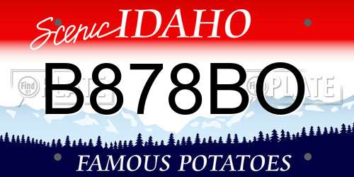 B878BO Idaho License Plate