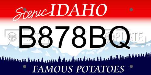 B878BQ Idaho License Plate