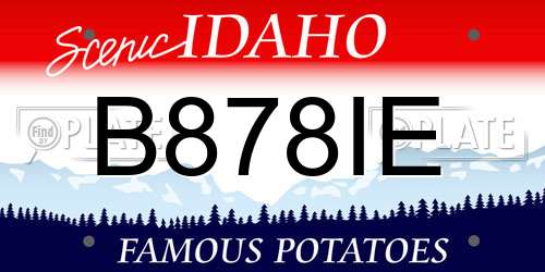 B878IE Idaho License Plate