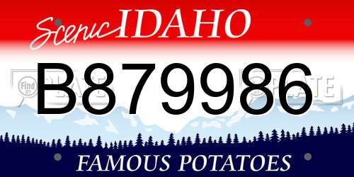 B879986 Idaho License Plate