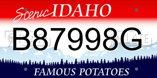 B87998G Idaho License Plate