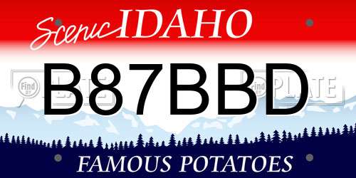 B87BBD Idaho License Plate