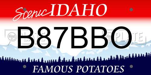 B87BBO Idaho License Plate
