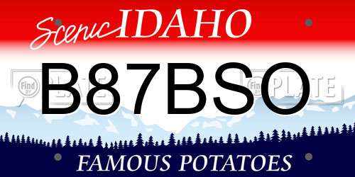B87BSO Idaho License Plate