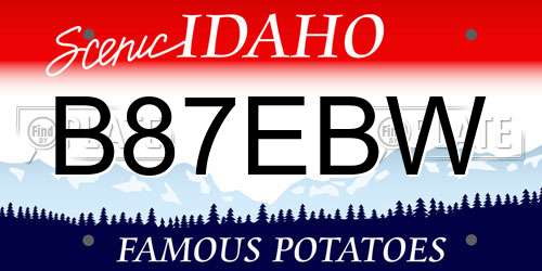 B87EBW Idaho License Plate