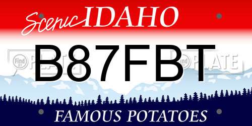 B87FBT Idaho License Plate