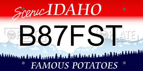 B87FST Idaho License Plate