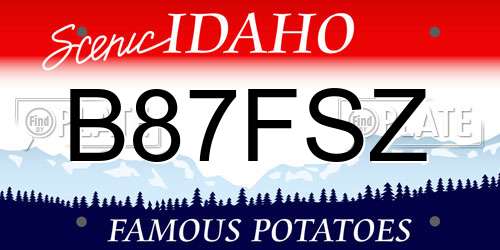 B87FSZ Idaho License Plate