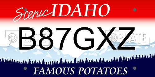 B87GXZ Idaho License Plate