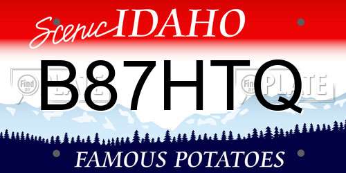 B87HTQ Idaho License Plate