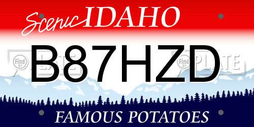 B87HZD Idaho License Plate