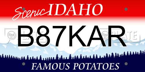B87KAR Idaho License Plate