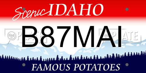 B87MAI Idaho License Plate