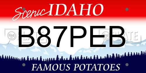 B87PEB Idaho License Plate