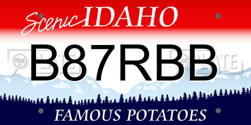 B87RBB Idaho License Plate