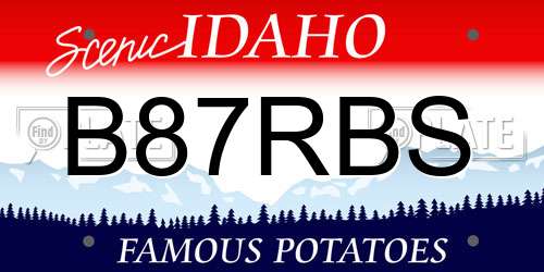 B87RBS Idaho License Plate