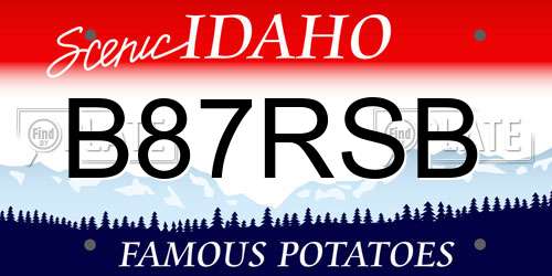 B87RSB Idaho License Plate