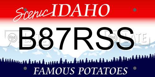 B87RSS Idaho License Plate