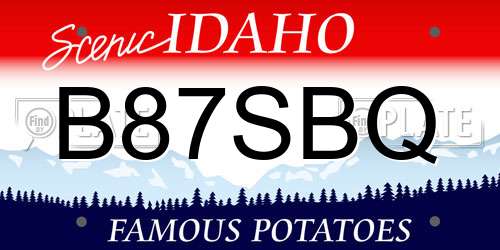 B87SBQ Idaho License Plate