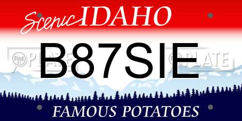 B87SIE Idaho License Plate