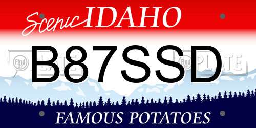 B87SSD Idaho License Plate