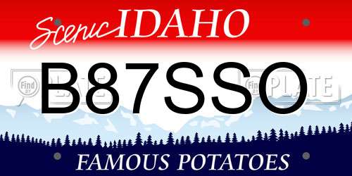 B87SSO Idaho License Plate