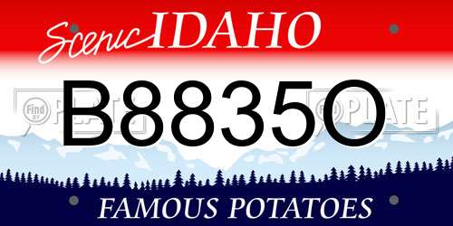 B8835O Idaho License Plate