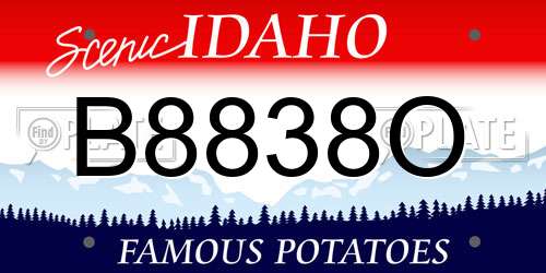 B8838O Idaho License Plate