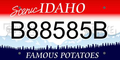 B88585B Idaho License Plate