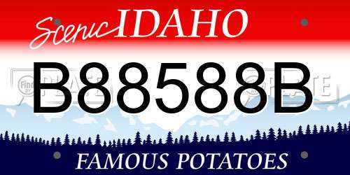 B88588B Idaho License Plate