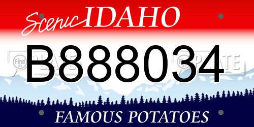 B888034 Idaho License Plate