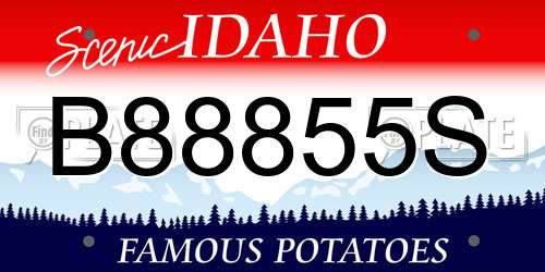 B88855S Idaho License Plate