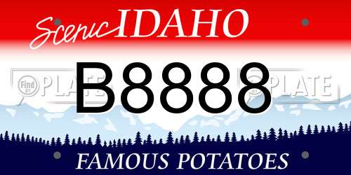 B8888 Idaho License Plate