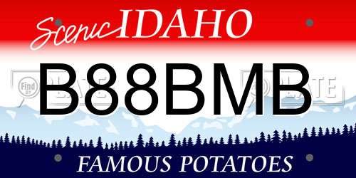 B88BMB Idaho License Plate