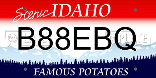 B88EBQ Idaho License Plate