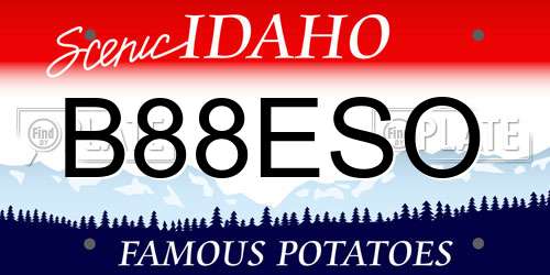 B88ESO Idaho License Plate