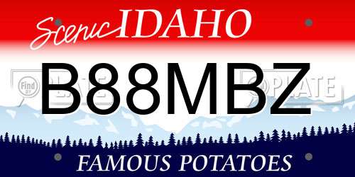 B88MBZ Idaho License Plate