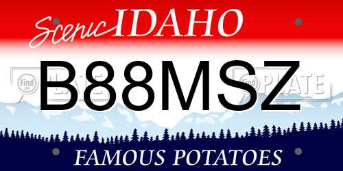 B88MSZ Idaho License Plate