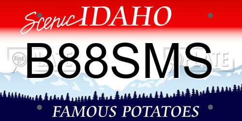 B88SMS Idaho License Plate