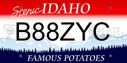 B88ZYC Idaho License Plate
