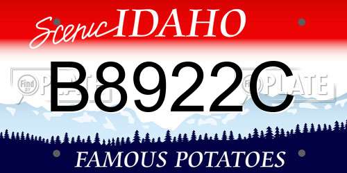 B8922C Idaho License Plate