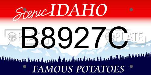 B8927C Idaho License Plate