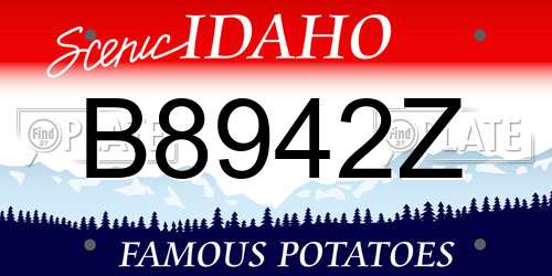 B8942Z Idaho License Plate