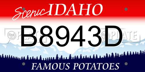 B8943D Idaho License Plate