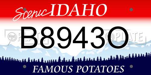 B8943O Idaho License Plate