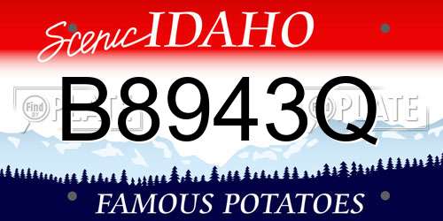 B8943Q Idaho License Plate