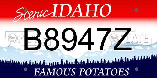 B8947Z Idaho License Plate